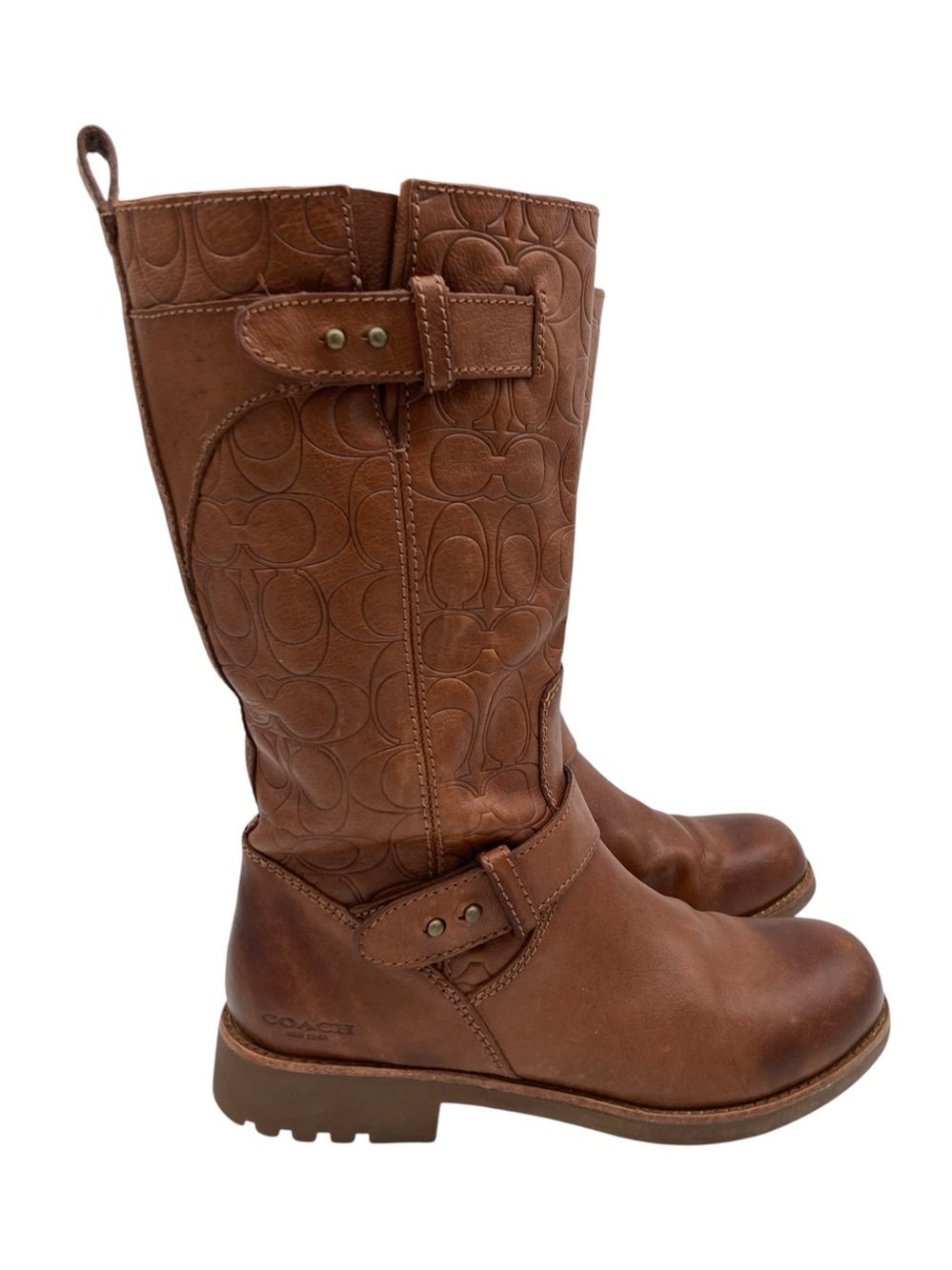 Coach Virginia Monogram Leather Boots